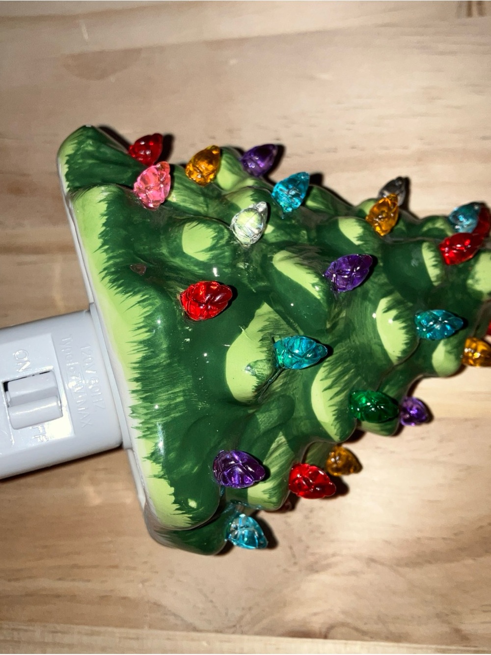 Target Ceramic Green Christmas Tree Night Light with Multicolored Bulbs